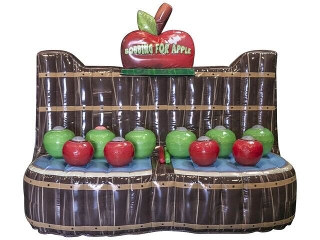 A bobbing-for-apples inflatable game