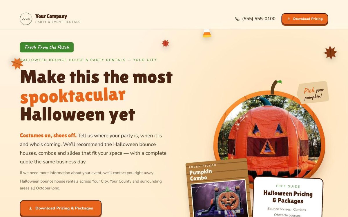 Pumpkin Patch Halloween landing page preview