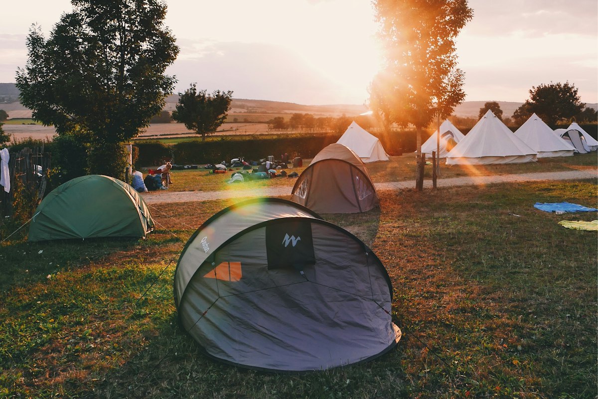 Glamping at sunrise